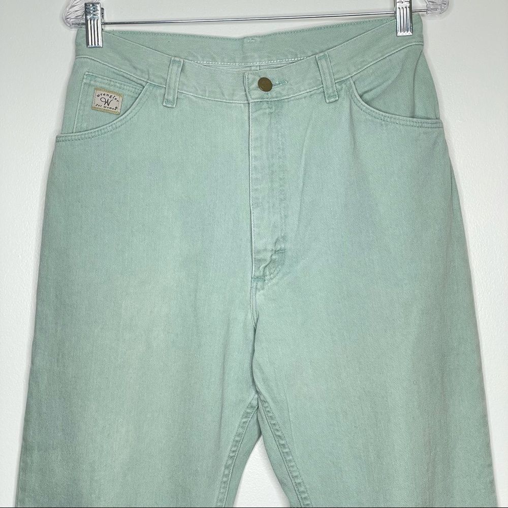 Wranglers for Her VTG cotton light aqua green color denim mom‎ jeans high waist - Picture 2 of 6